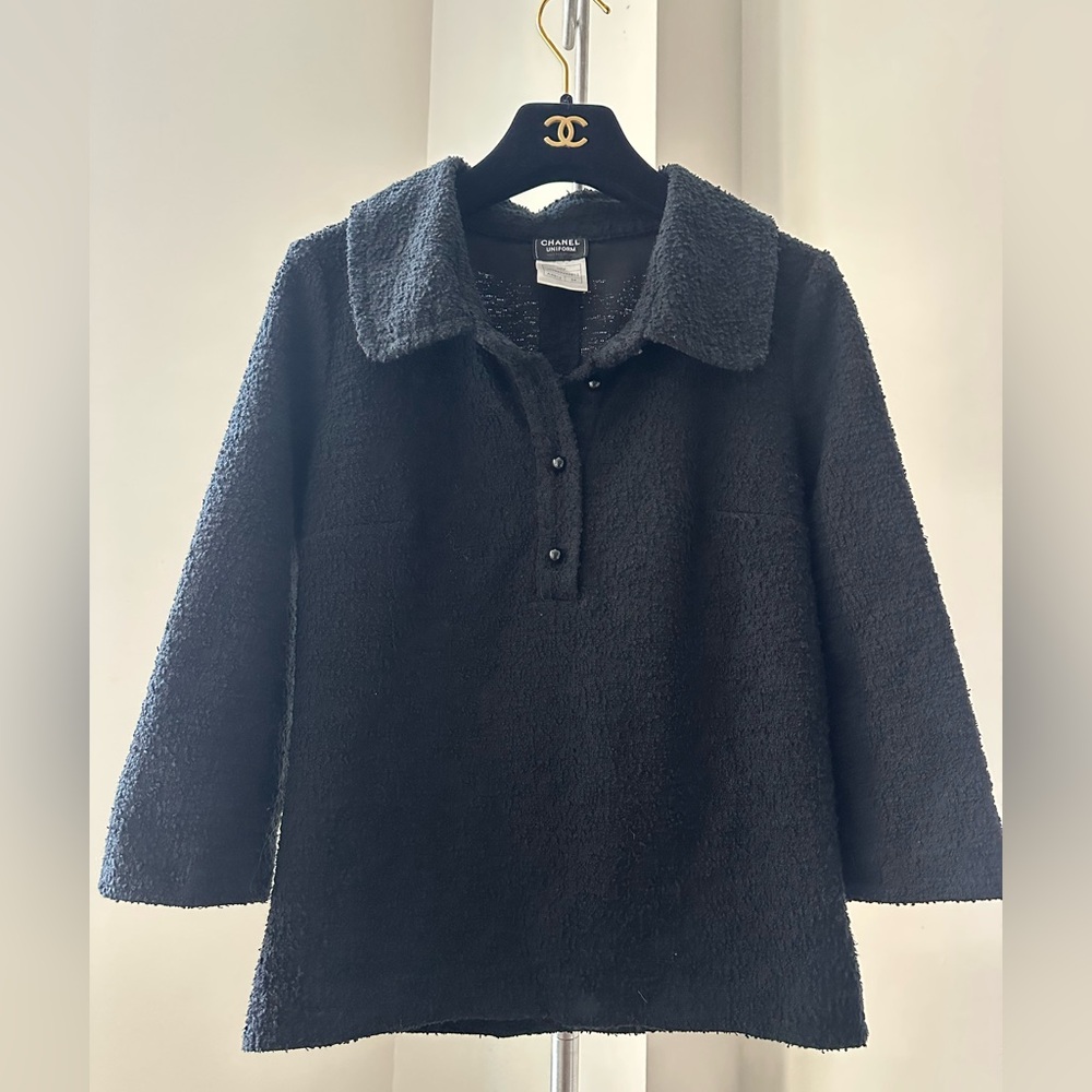 CHANEL Black Textured Shirt